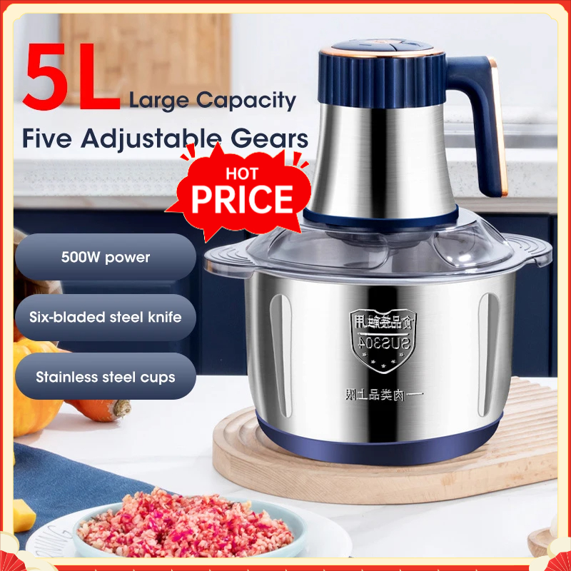 Baby Food Grinder - 5L Elektrische Vleesmolen 304 RVS Voedselvermaler