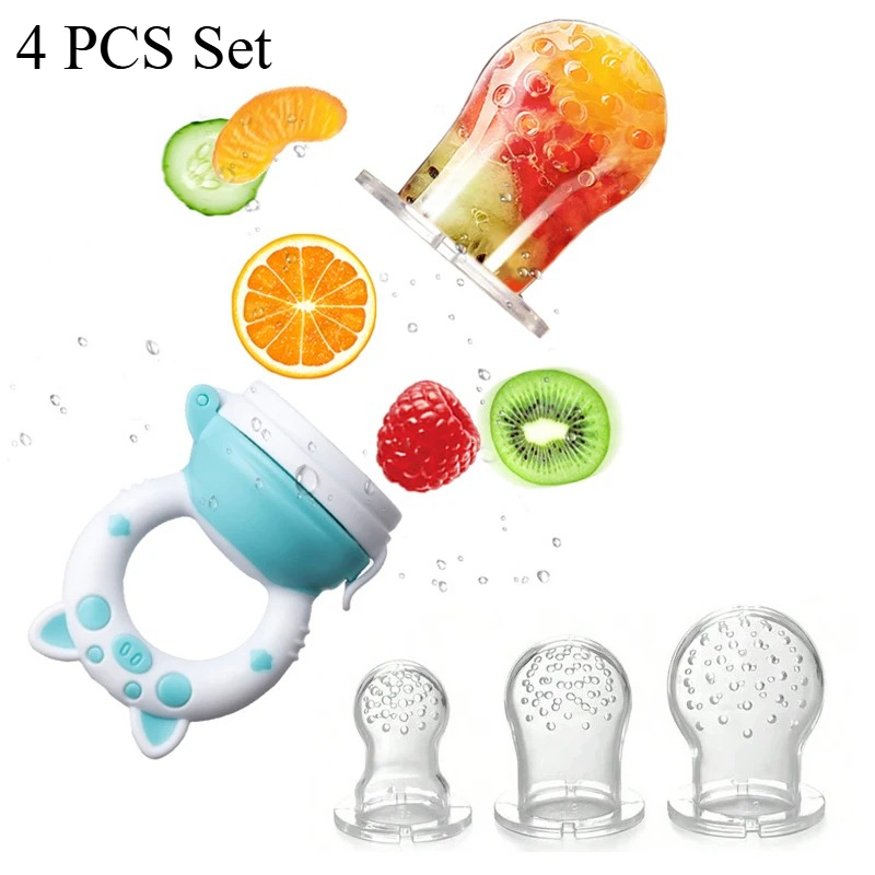 Baby Food Ingredients - 4-delige set siliconen fruit- en groentevoeder