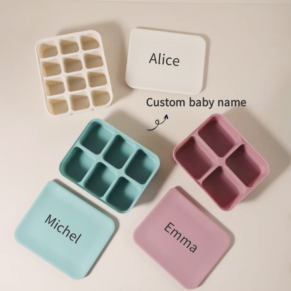 Baby Food Tray - Gepersonaliseerde babyvoeding diepvriesbak met naam, 12-cel