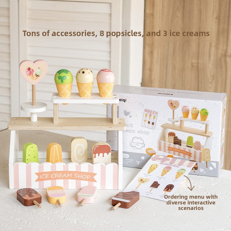 Baby Food Restaurant - Kinderspeelgoedpuzzel Houten keukenspeelgoedset Miniatuurvoedsel Babyaccessoires Montessori