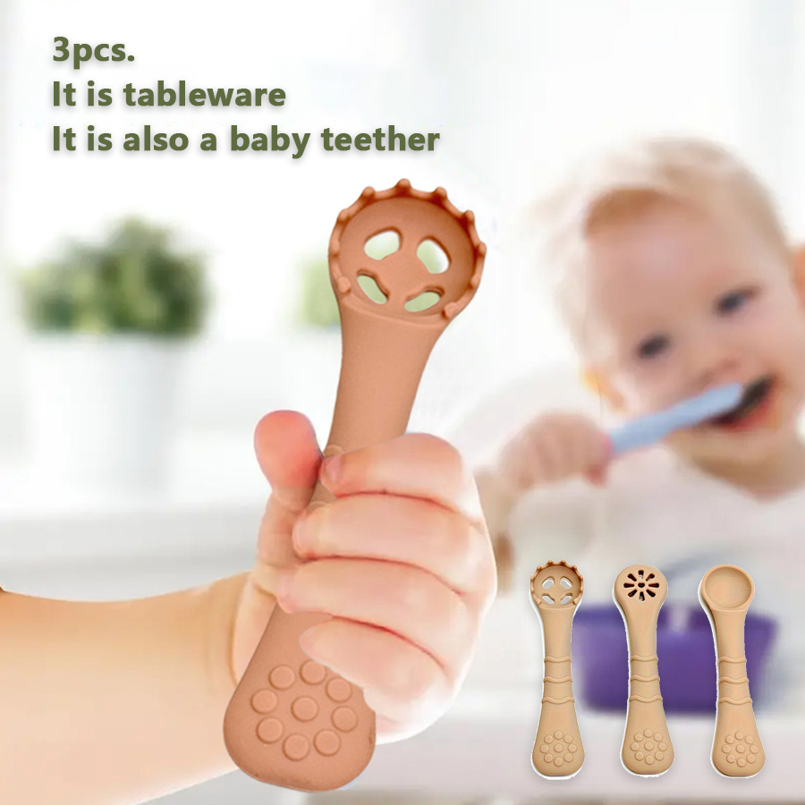 Baby Food For 6 Months - Siliconen babyvoedsellepel, gemakkelijk vast te houden