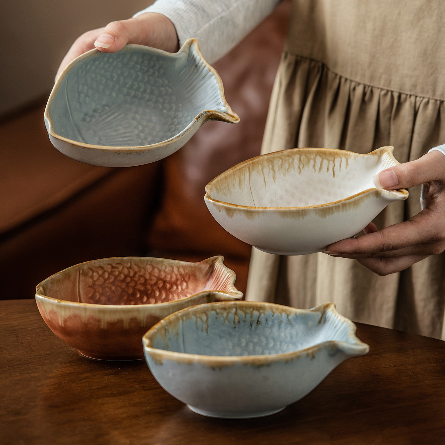 Baby Food Restaurant - Creatieve visvorm keramische kom Retro servies