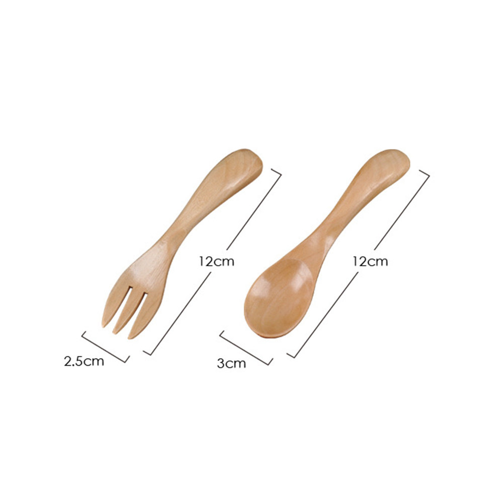 2-delige houten lepel- en vork - Baby Food Restaurant recensie en prijs