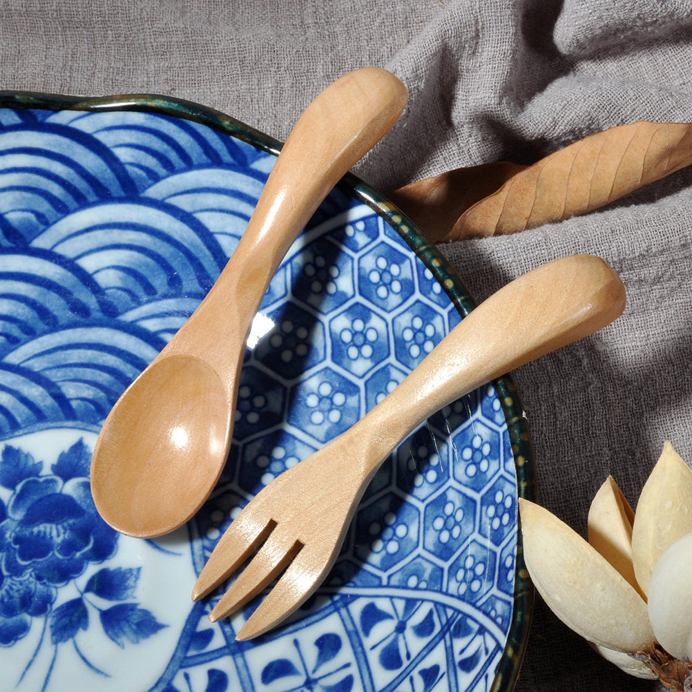 2-delige houten lepel- en vork - Baby Food Restaurant recensie en prijs